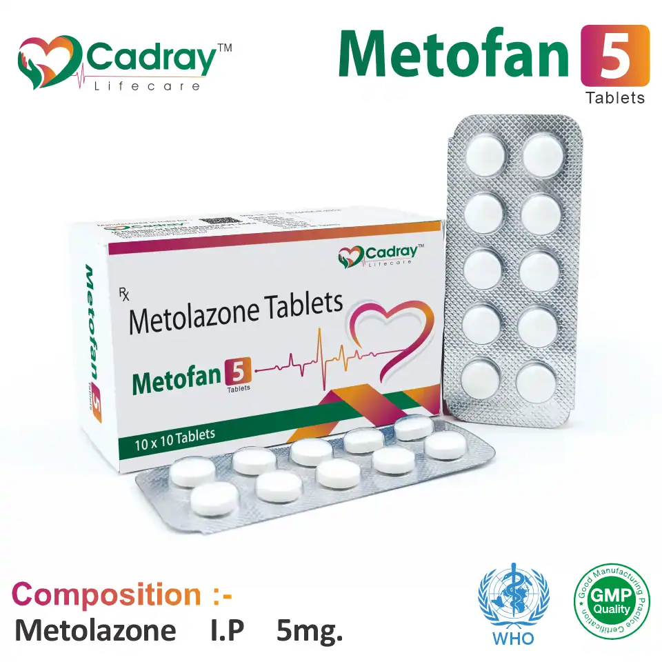 Metolazone 5mg Tablet in PCD Pharma Franchise
